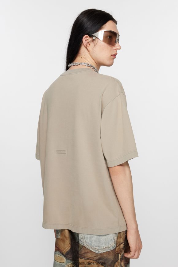 Acne Studios T-skjorte med rund hals - avslappet passform N2PP4F1109 klær betong grå