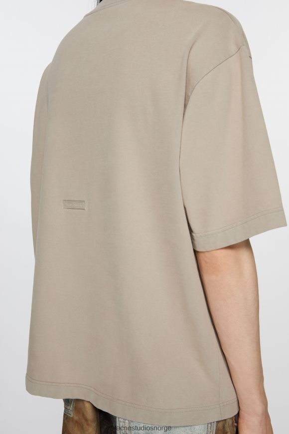 Acne Studios T-skjorte med rund hals - avslappet passform N2PP4F1109 klær betong grå