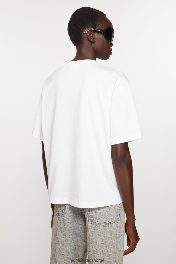 Acne Studios T-skjorte med rund hals - avslappet passform N2PP4F200 klær hvit