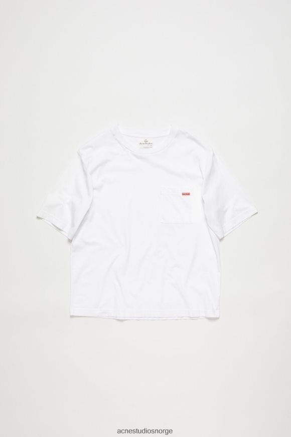 Acne Studios T-skjorte med rund hals - avslappet passform N2PP4F200 klær hvit