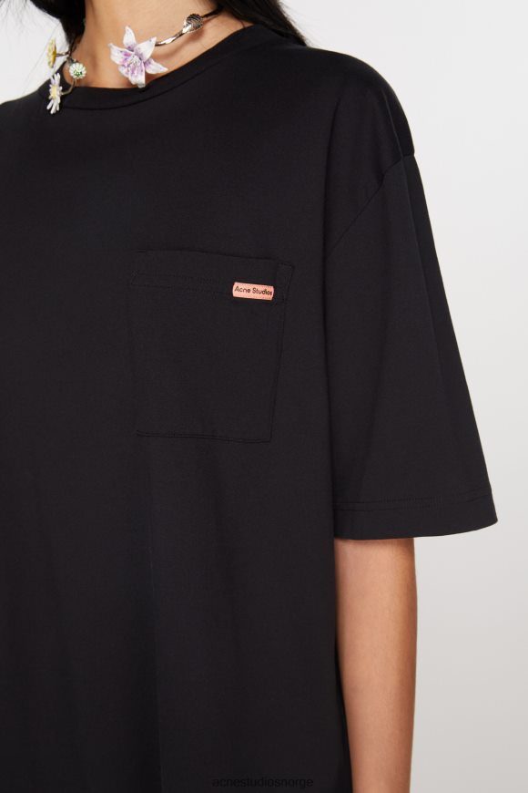 Acne Studios T-skjorte med rund hals - avslappet passform N2PP4F203 klær svart