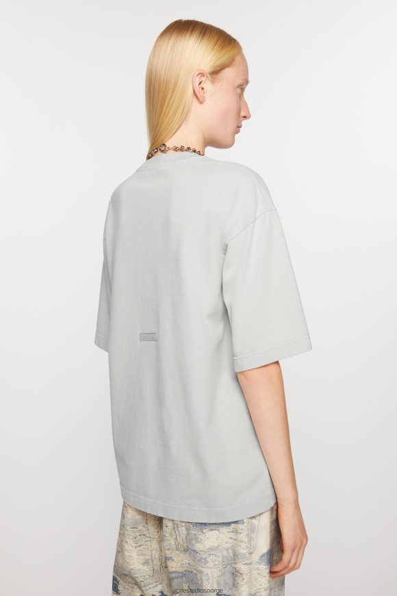 Acne Studios T-skjorte med rund hals - avslappet passform N2PP4F360 klær myk blå