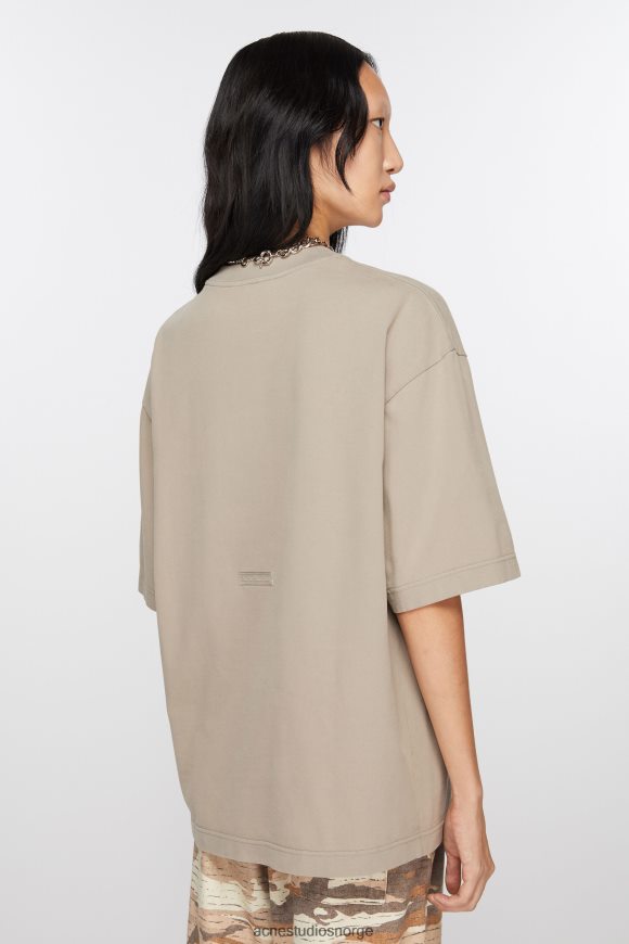 Acne Studios T-skjorte med rund hals - avslappet passform N2PP4F370 klær betong grå
