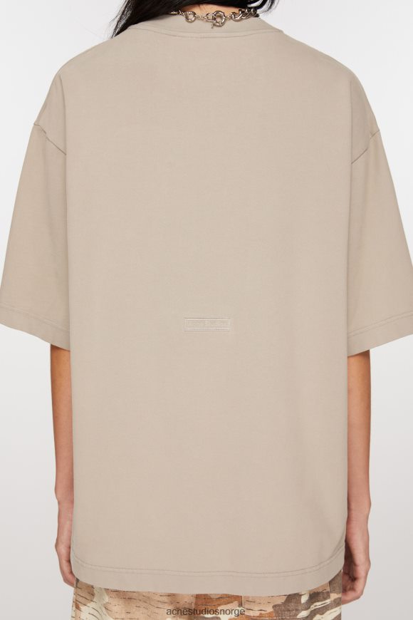 Acne Studios T-skjorte med rund hals - avslappet passform N2PP4F370 klær betong grå