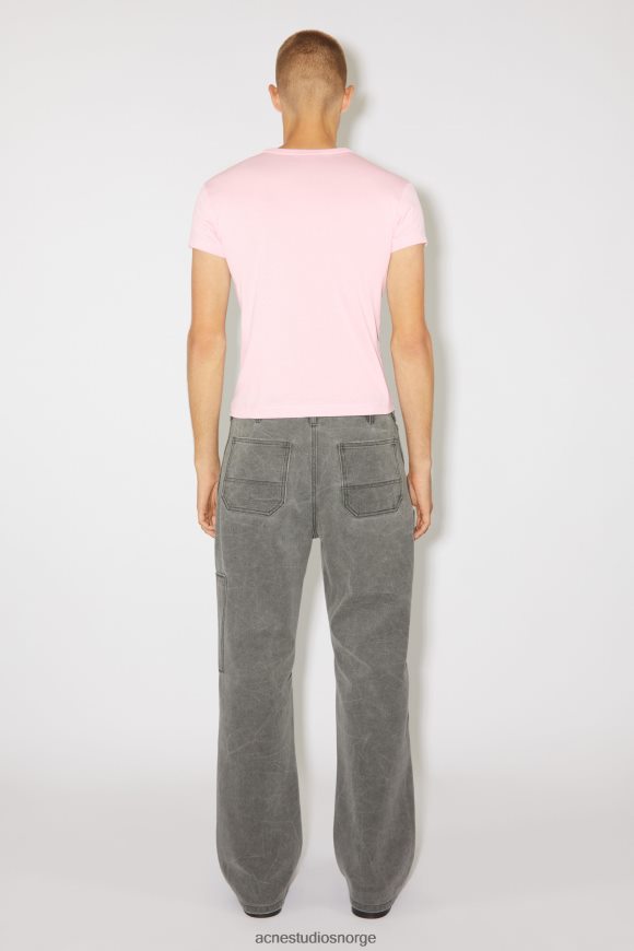Acne Studios T-skjorte med rund hals - tilpasset unisex N2PP4F1135 klær lyserosa