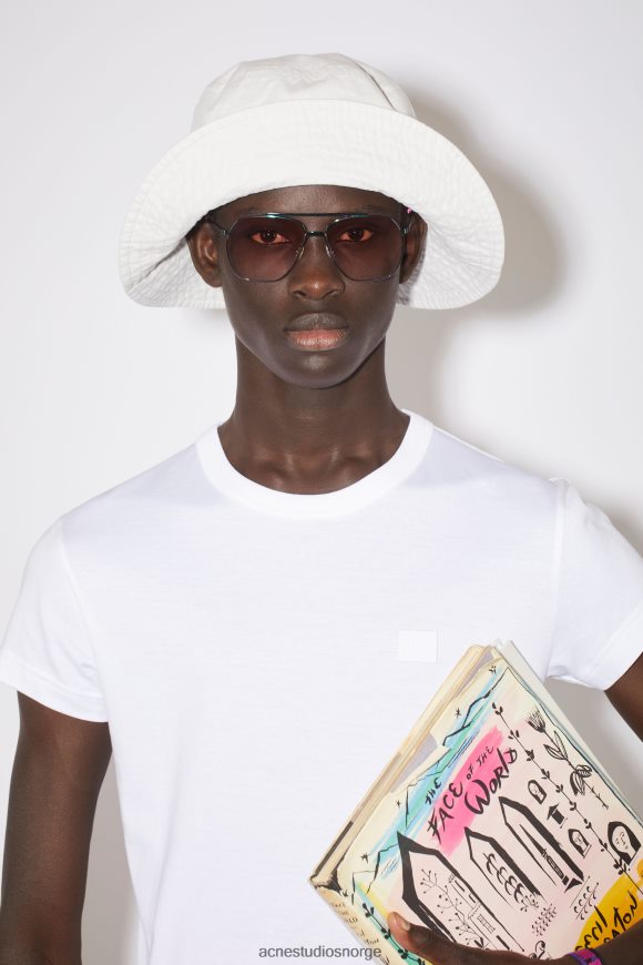 Acne Studios T-skjorte med rund hals - tilpasset unisex N2PP4F1186 klær optikk hvit