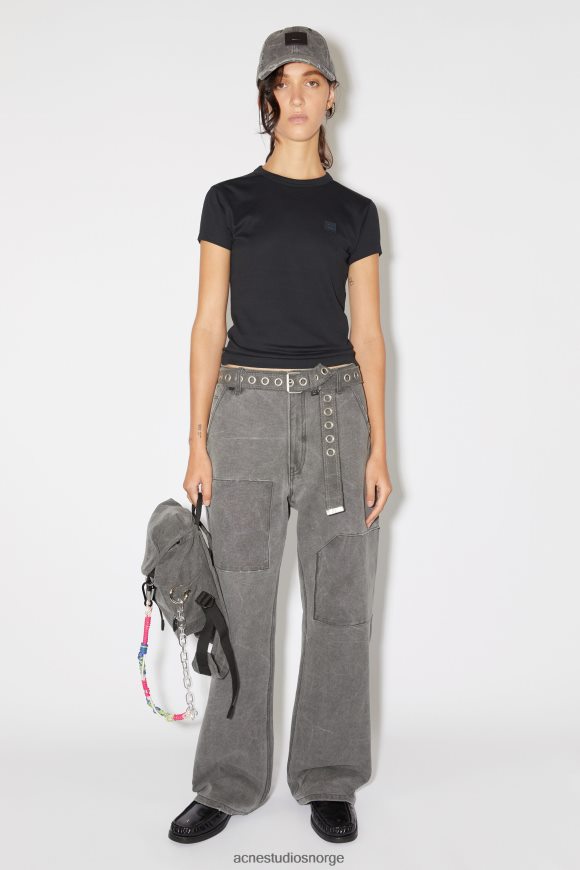 Acne Studios T-skjorte med rund hals - tilpasset unisex N2PP4F396 klær svart