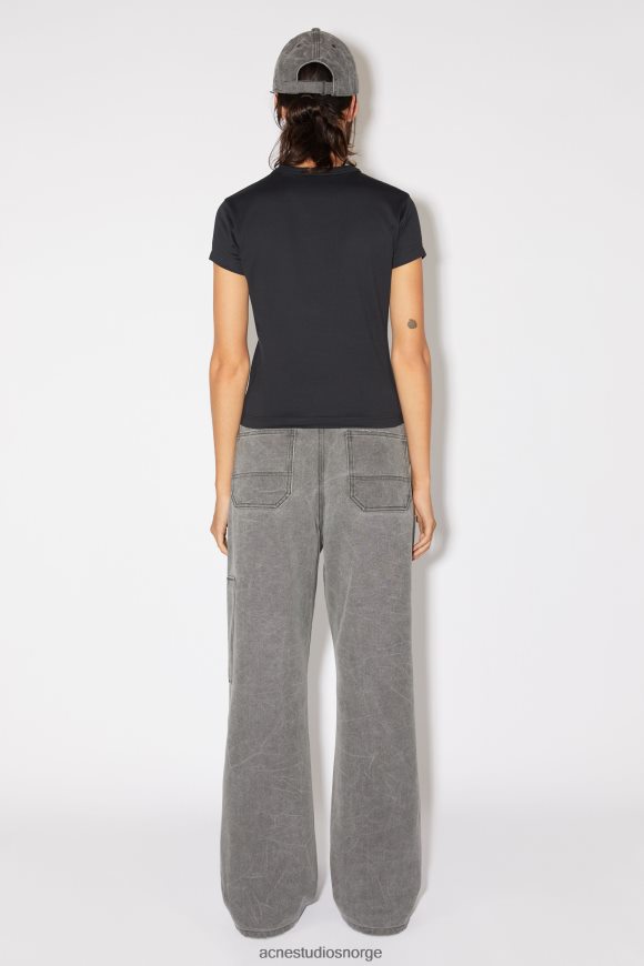 Acne Studios T-skjorte med rund hals - tilpasset unisex N2PP4F396 klær svart