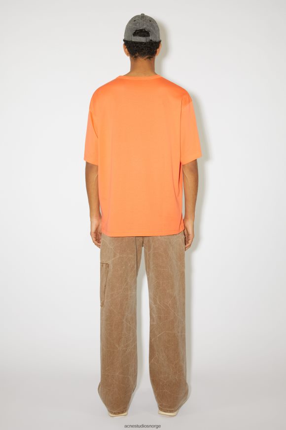 Acne Studios T-skjorte med rund hals - unisex avslappet passform N2PP4F1130 klær mandarin appelsin
