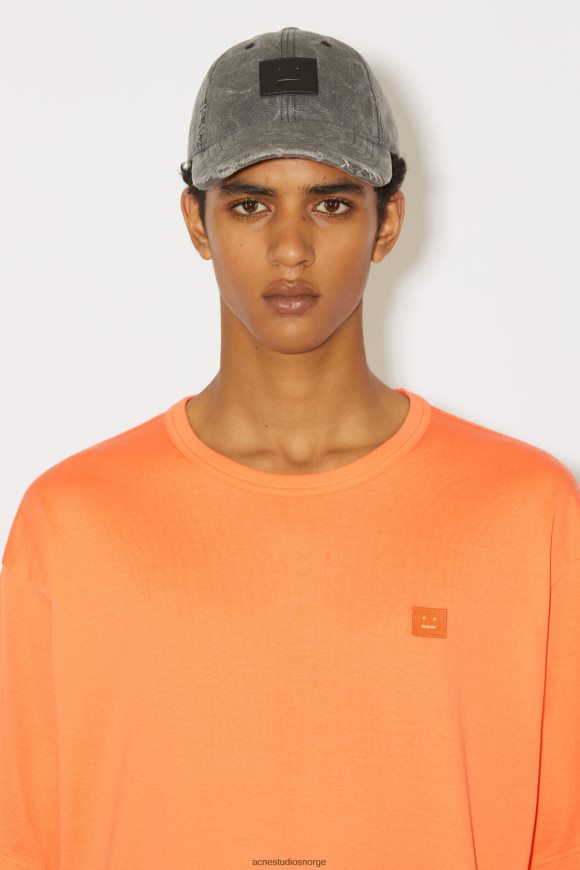 Acne Studios T-skjorte med rund hals - unisex avslappet passform N2PP4F1130 klær mandarin appelsin