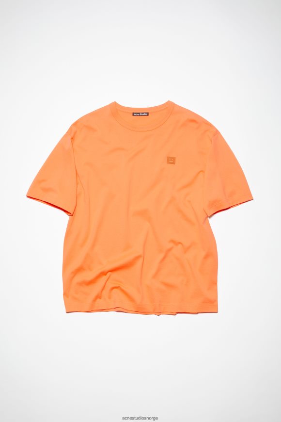 Acne Studios T-skjorte med rund hals - unisex avslappet passform N2PP4F1130 klær mandarin appelsin