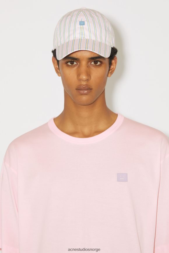 Acne Studios T-skjorte med rund hals - unisex avslappet passform N2PP4F1131 klær lyserosa
