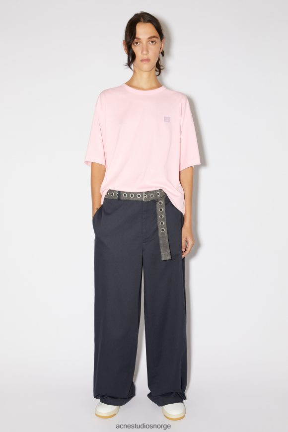 Acne Studios T-skjorte med rund hals - unisex avslappet passform N2PP4F385 klær lyserosa
