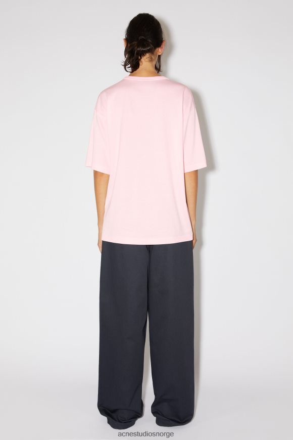 Acne Studios T-skjorte med rund hals - unisex avslappet passform N2PP4F385 klær lyserosa
