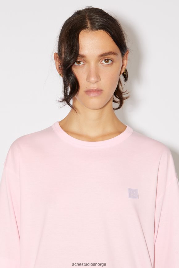 Acne Studios T-skjorte med rund hals - unisex avslappet passform N2PP4F385 klær lyserosa