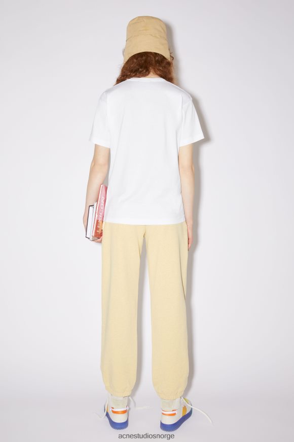 Acne Studios T-skjorte med rund hals - unisex med normal passform N2PP4F194 klær optikk hvit