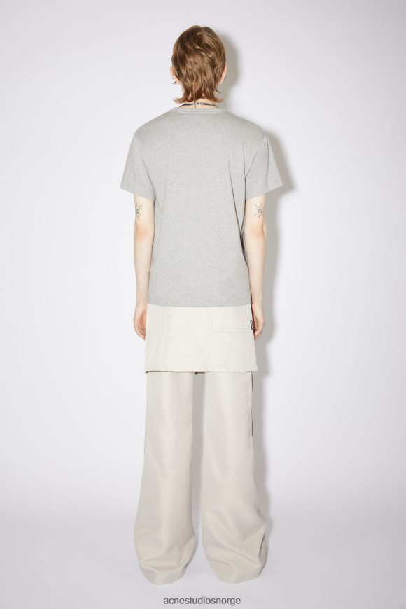 Acne Studios T-skjorte med rund hals - unisex med normal passform N2PP4F195 klær lys grå melange