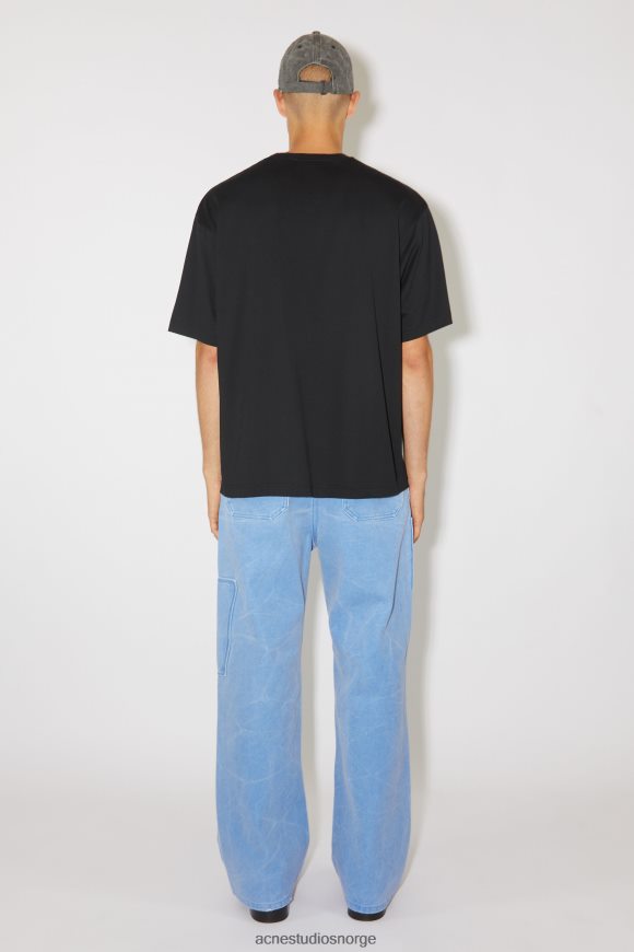 Acne Studios ansiktslogo t-skjorte - unisex avslappet passform N2PP4F1134 klær svart