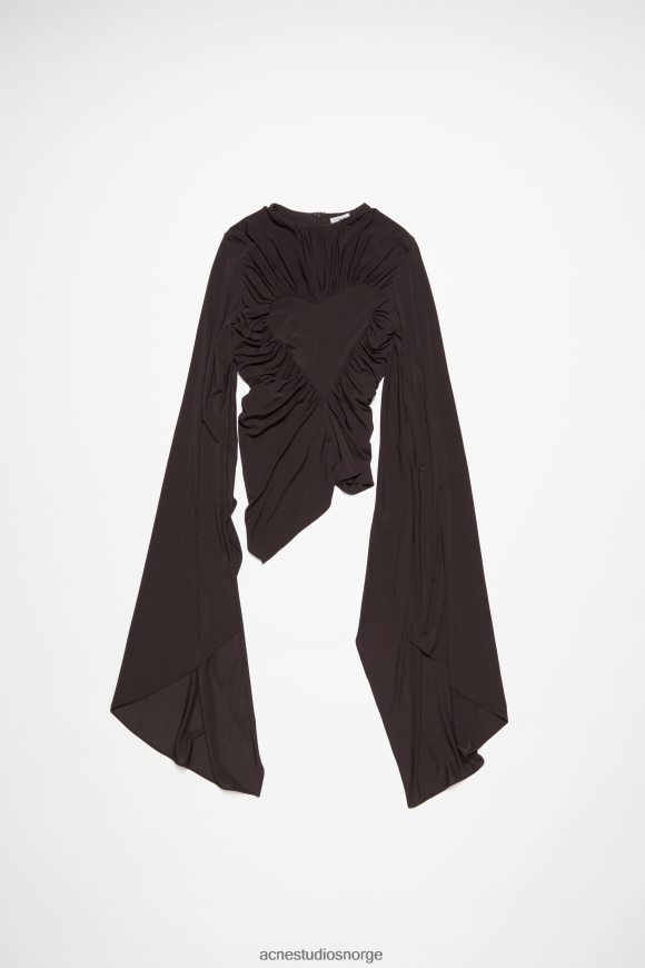 Acne Studios asymmetrisk drapert topp N2PP4F381 klær kastanje brun