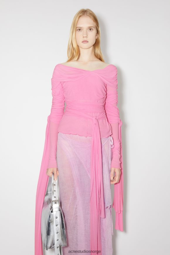 Acne Studios drapert topp rullebaneshow N2PP4F213 klær rosa