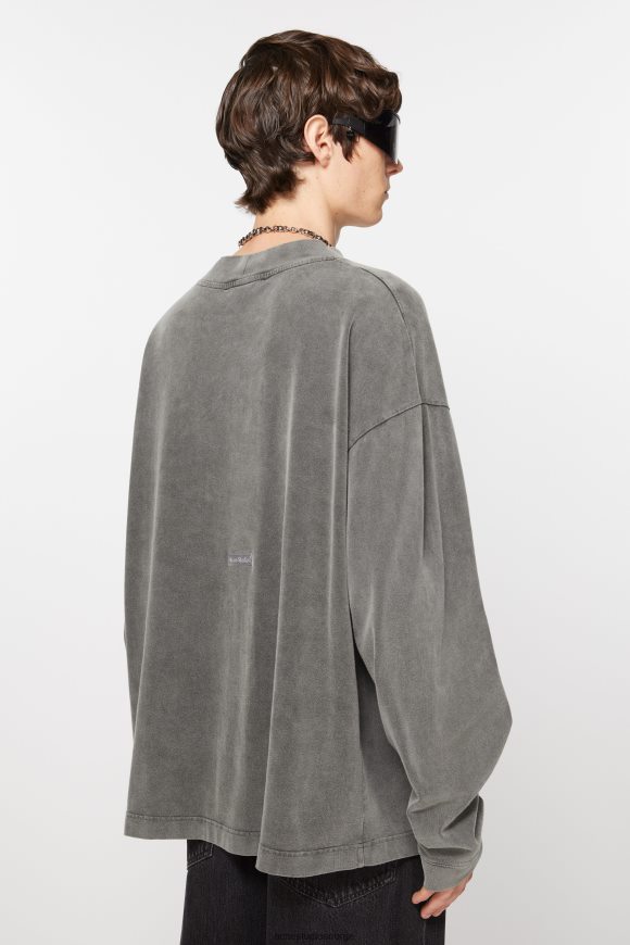 Acne Studios genser med rund hals N2PP4F1021 klær bleknet svart