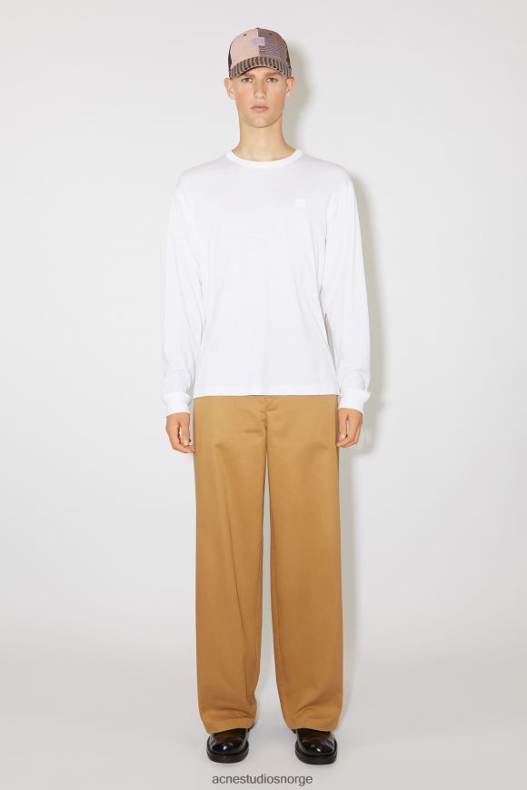 Acne Studios langermet t-skjorte - normal passform unisex N2PP4F1025 klær optikk hvit