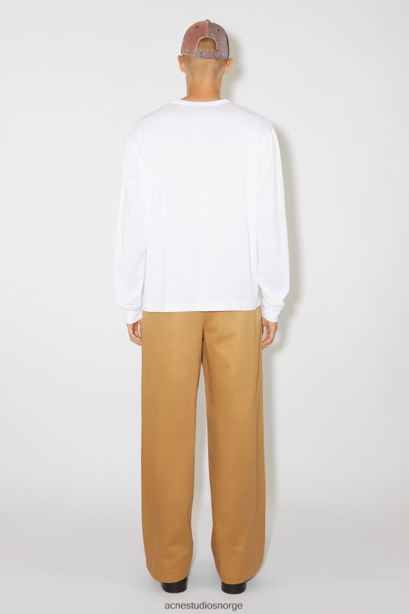 Acne Studios langermet t-skjorte - normal passform unisex N2PP4F1025 klær optikk hvit