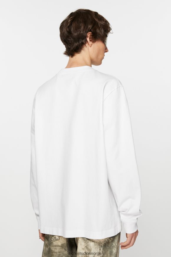 Acne Studios logo langermet t-skjorte N2PP4F1022 klær optikk hvit