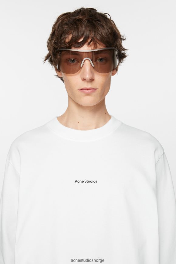 Acne Studios logo langermet t-skjorte N2PP4F1022 klær optikk hvit