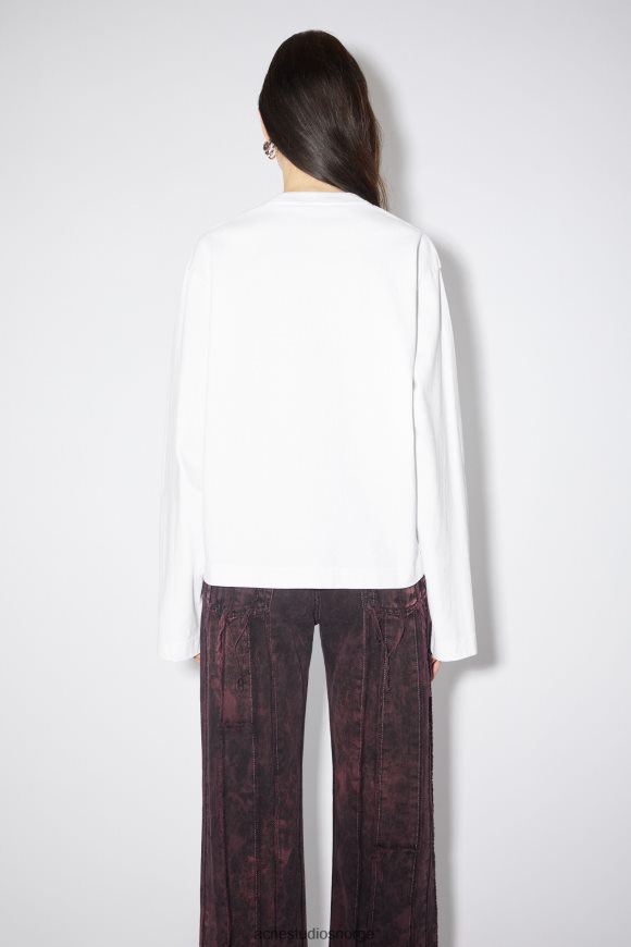 Acne Studios logo langermet t-skjorte N2PP4F210 klær optikk hvit