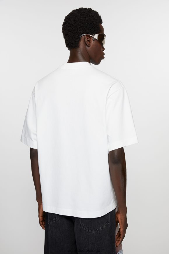 Acne Studios logo t-skjorte N2PP4F1017 klær optikk hvit