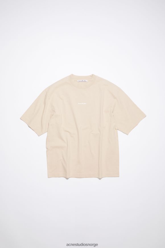 Acne Studios logo t-skjorte N2PP4F1028 klær champagne beige