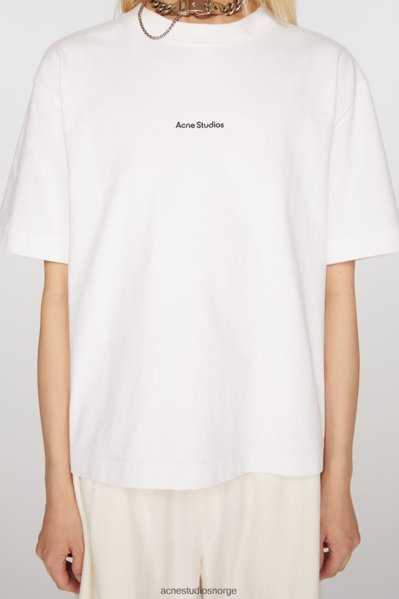 Acne Studios logo t-skjorte N2PP4F201 klær optikk hvit