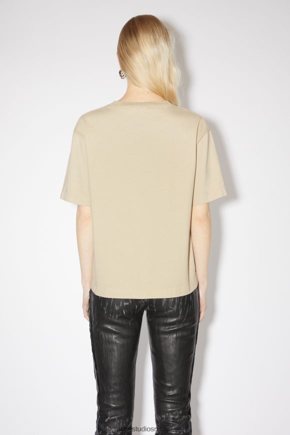 Acne Studios logo t-skjorte N2PP4F212 klær champagne beige