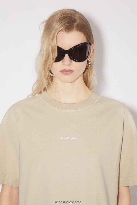 Acne Studios logo t-skjorte N2PP4F212 klær champagne beige