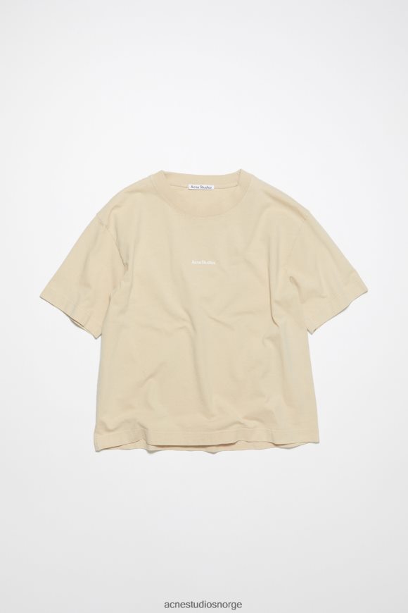 Acne Studios logo t-skjorte N2PP4F212 klær champagne beige