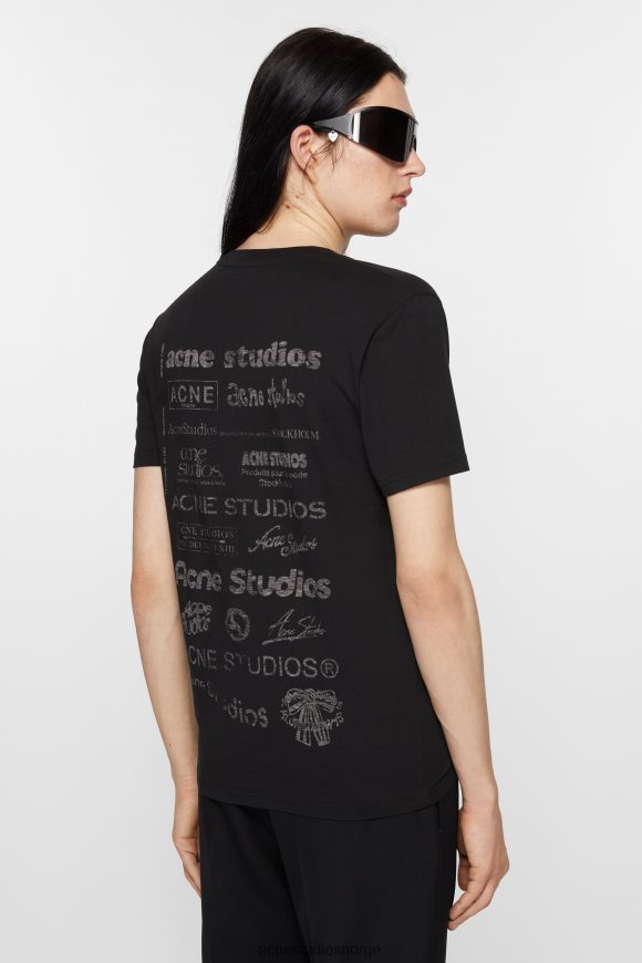 Acne Studios logo t-skjorte - avslappet passform N2PP4F1090 klær svart