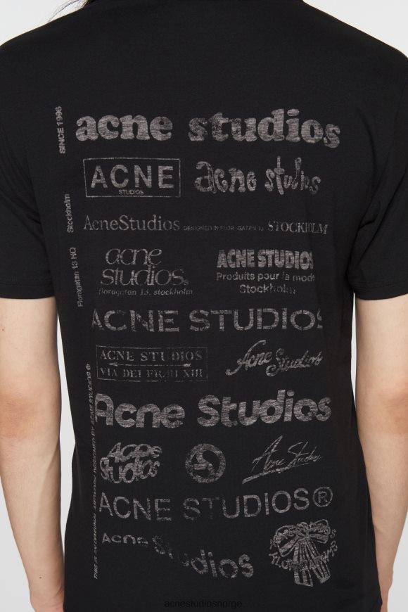 Acne Studios logo t-skjorte - avslappet passform N2PP4F1090 klær svart