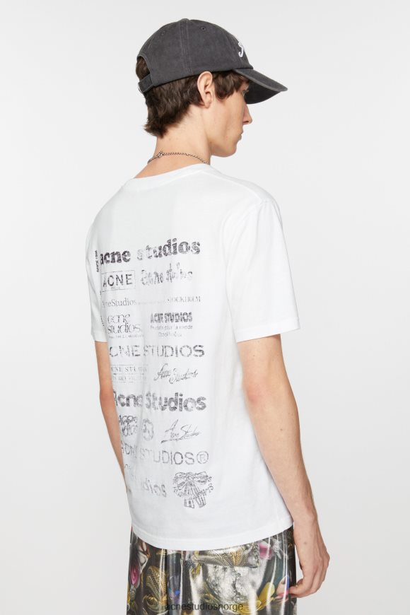 Acne Studios logo t-skjorte - avslappet passform N2PP4F1115 klær optikk hvit