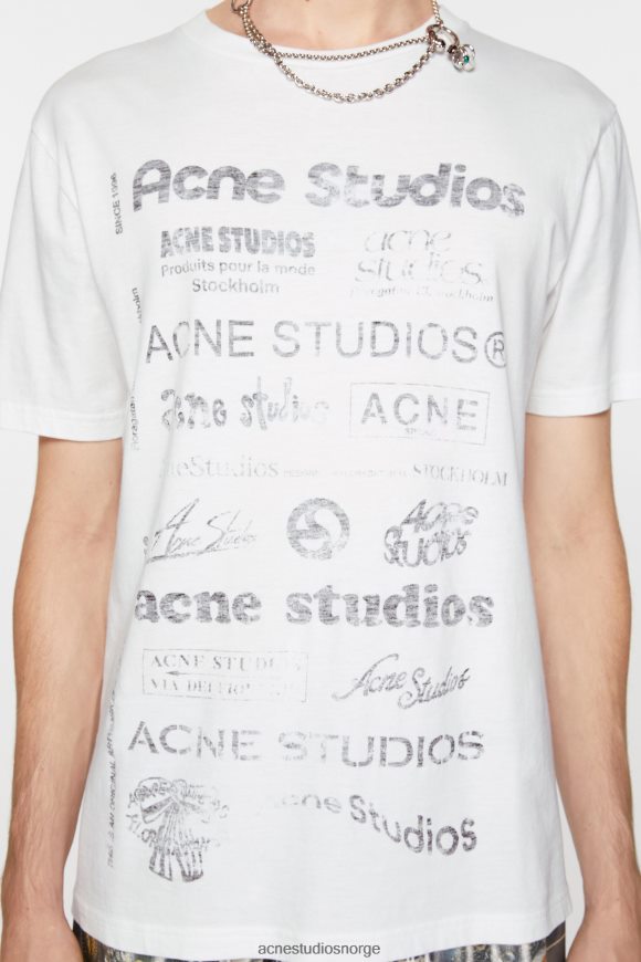 Acne Studios logo t-skjorte - avslappet passform N2PP4F1115 klær optikk hvit