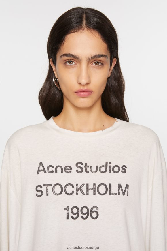 Acne Studios logo t-skjorte - avslappet passform N2PP4F199 klær optikk hvit
