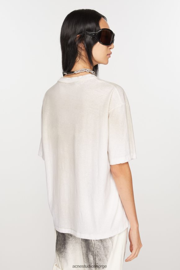 Acne Studios logo t-skjorte - avslappet passform N2PP4F355 klær støvete hvit