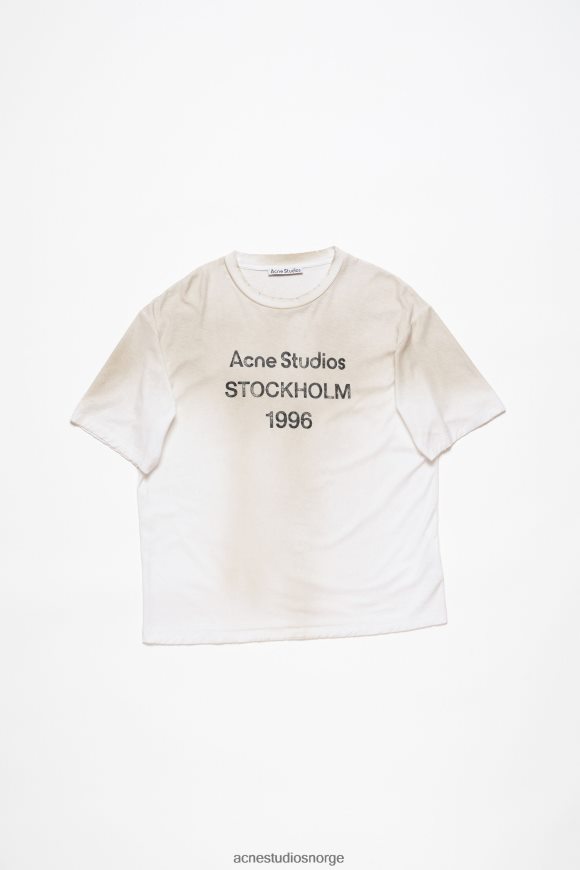 Acne Studios logo t-skjorte - avslappet passform N2PP4F355 klær støvete hvit