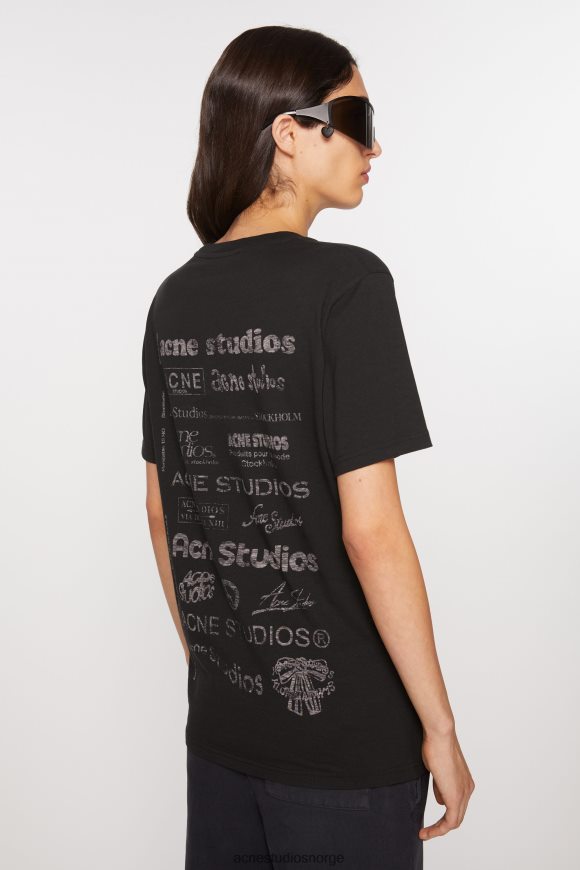 Acne Studios logo t-skjorte - avslappet passform N2PP4F359 klær svart