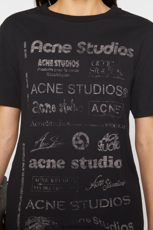 Acne Studios logo t-skjorte - avslappet passform N2PP4F359 klær svart
