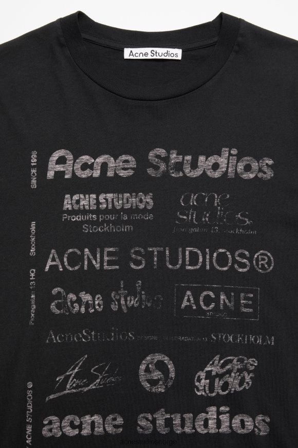 Acne Studios logo t-skjorte - avslappet passform N2PP4F359 klær svart