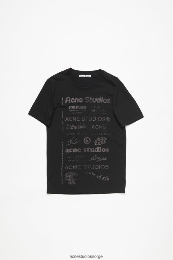 Acne Studios logo t-skjorte - avslappet passform N2PP4F359 klær svart