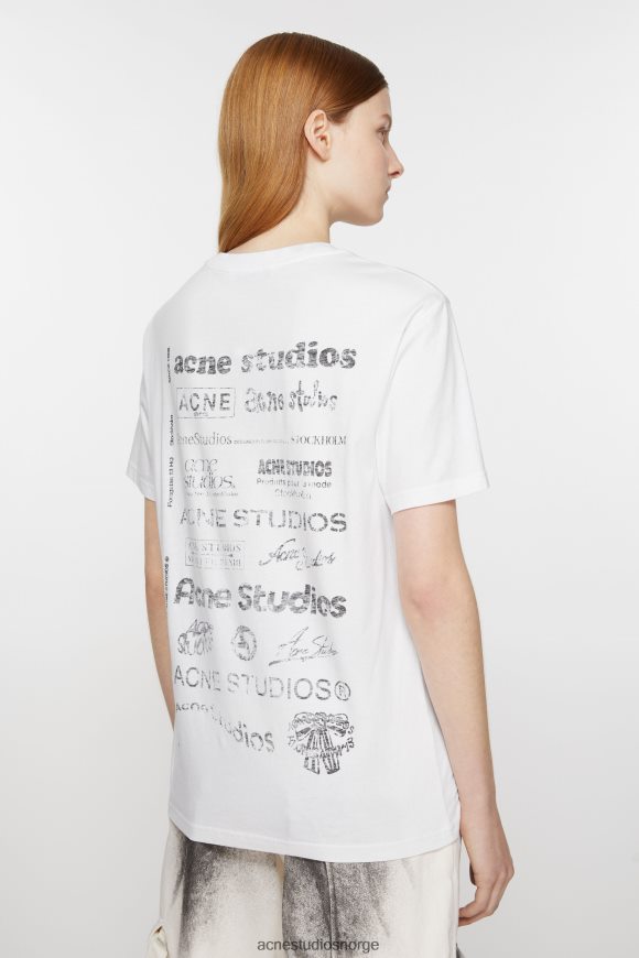 Acne Studios logo t-skjorte - avslappet passform N2PP4F375 klær optikk hvit