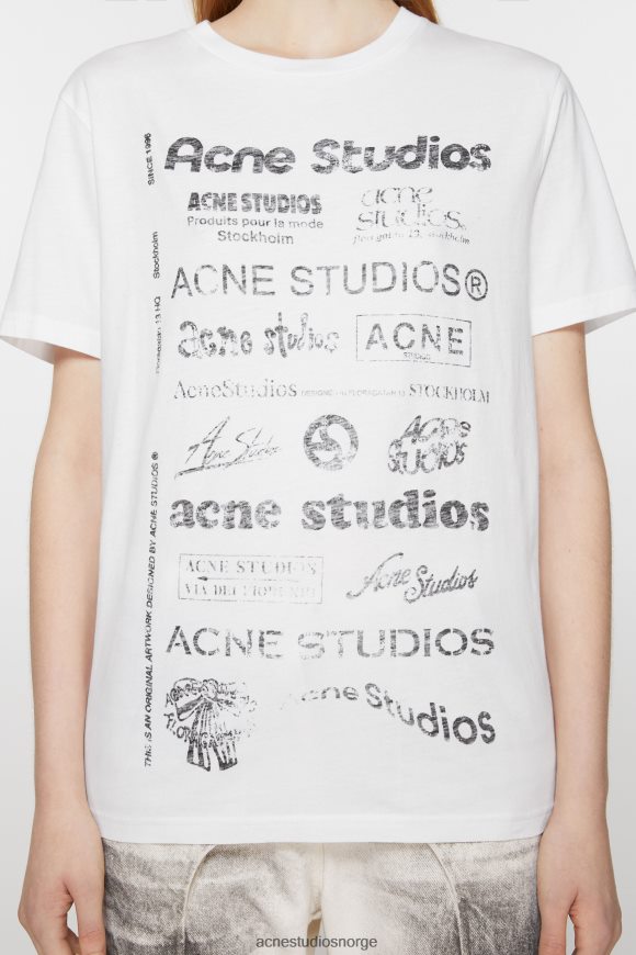 Acne Studios logo t-skjorte - avslappet passform N2PP4F375 klær optikk hvit