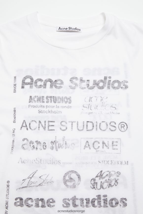 Acne Studios logo t-skjorte - avslappet passform N2PP4F375 klær optikk hvit